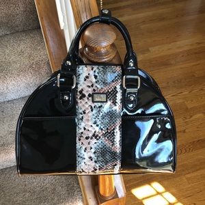 Beijo Founders Edition Black & Wine Snake Handbag